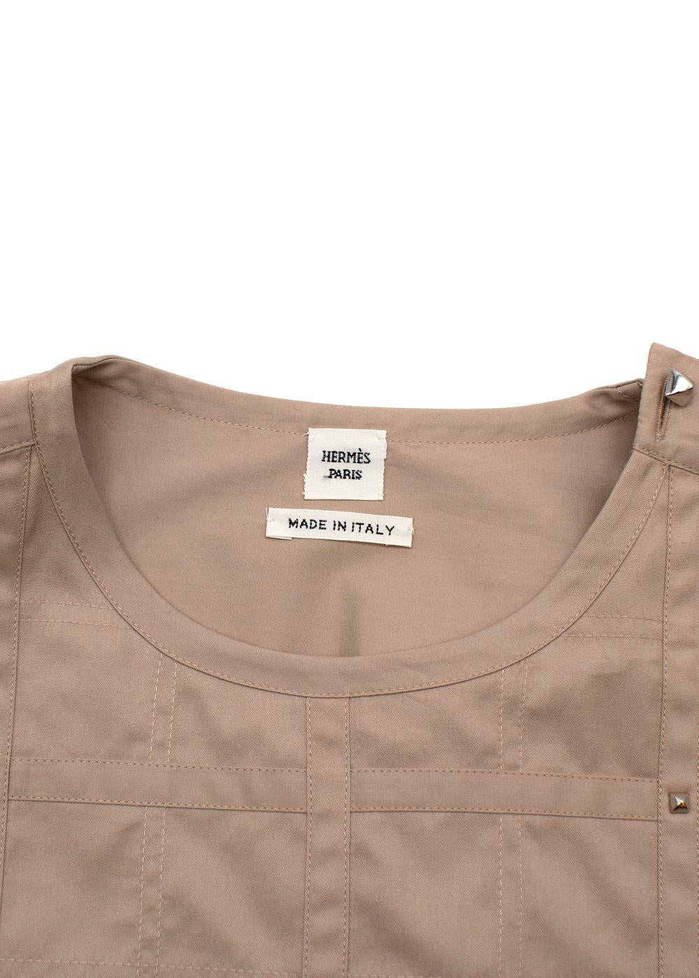 Hermes Beige Studded Cotton Tunic