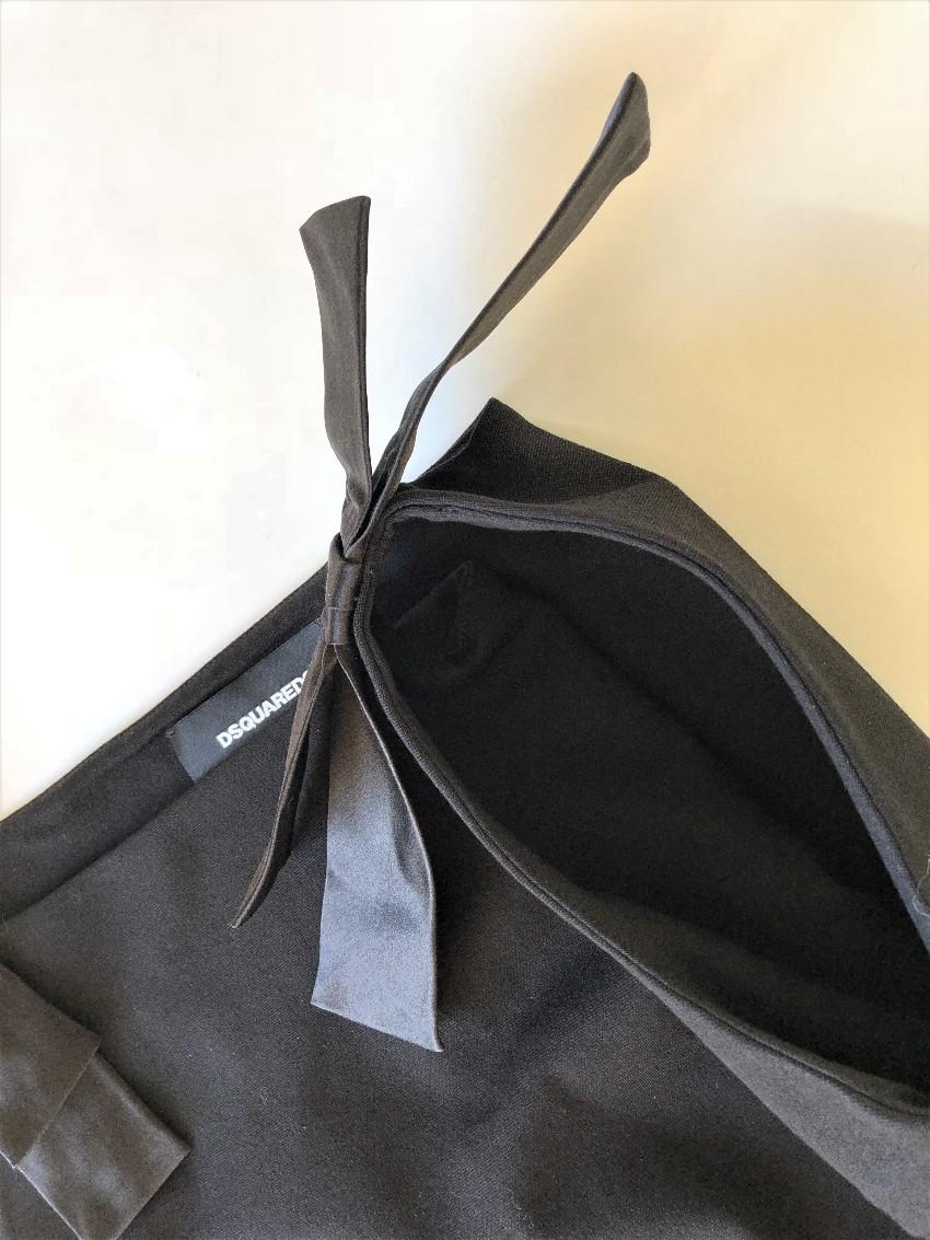 DSQUARED2 silk bow-embellished short jersey dress