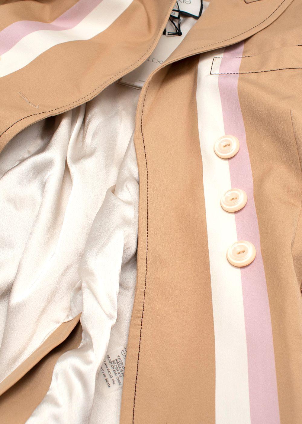 Alexis Beige Double-Breasted Belted Blazer Jacket