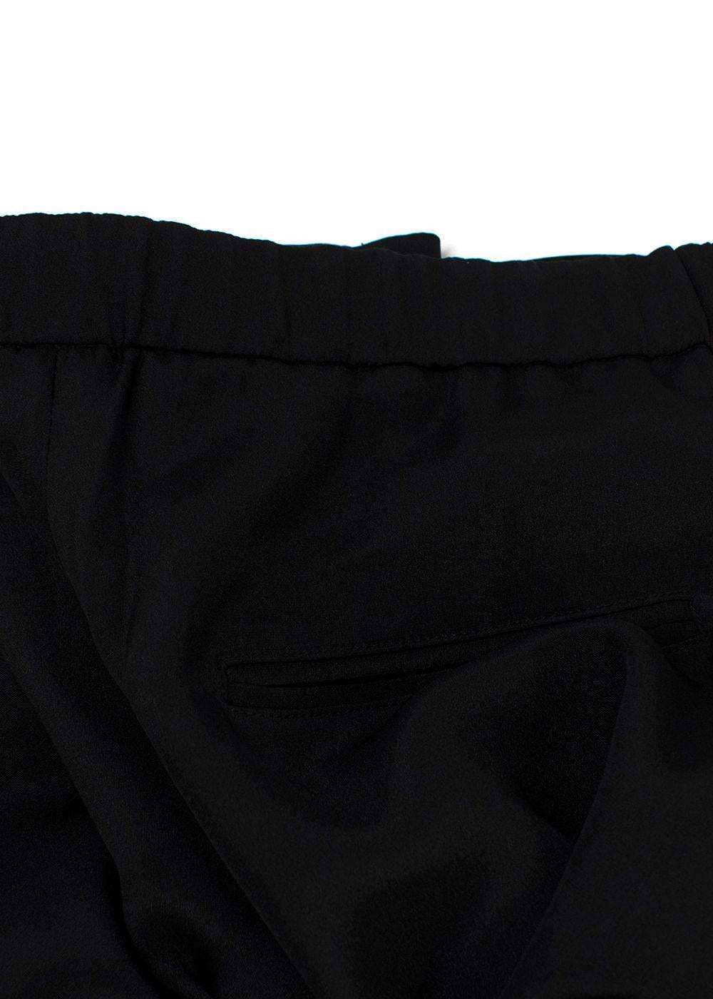 Erdem Black Contrast Piping Silk Tailored Trousers
