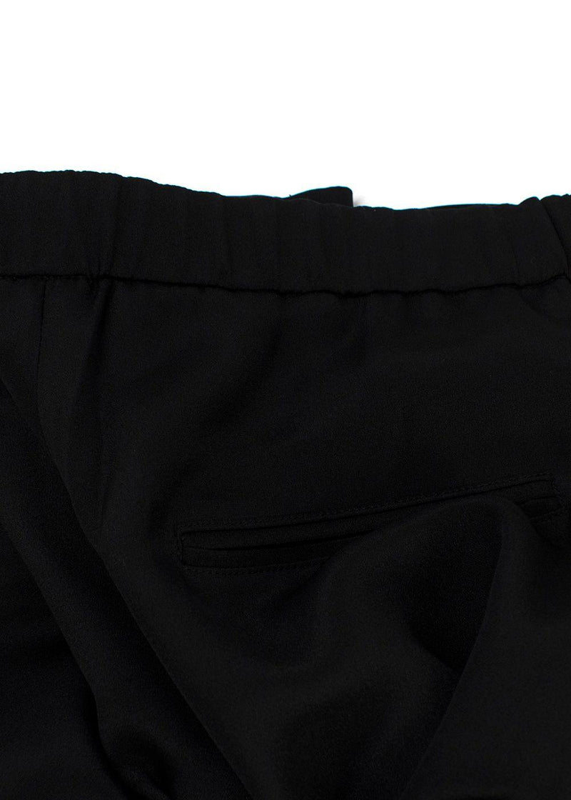 Erdem Black Contrast Piping Silk Tailored Trousers