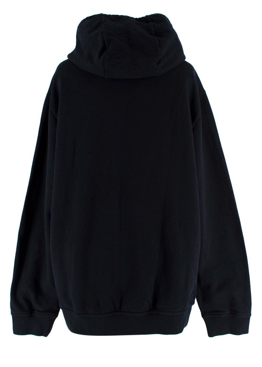 Hermes Noir Hoody with Leather Embroidery