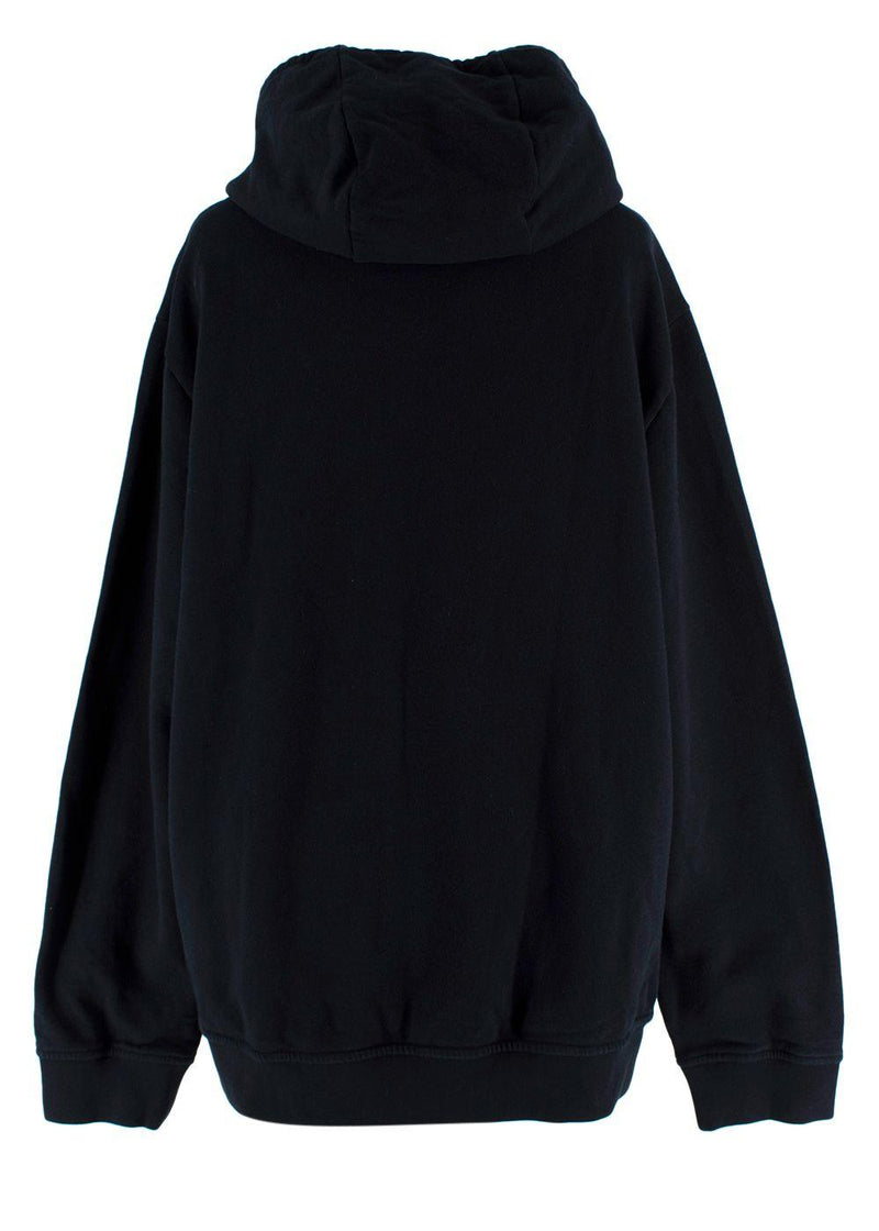 Hermes Noir Hoody with Leather Embroidery
