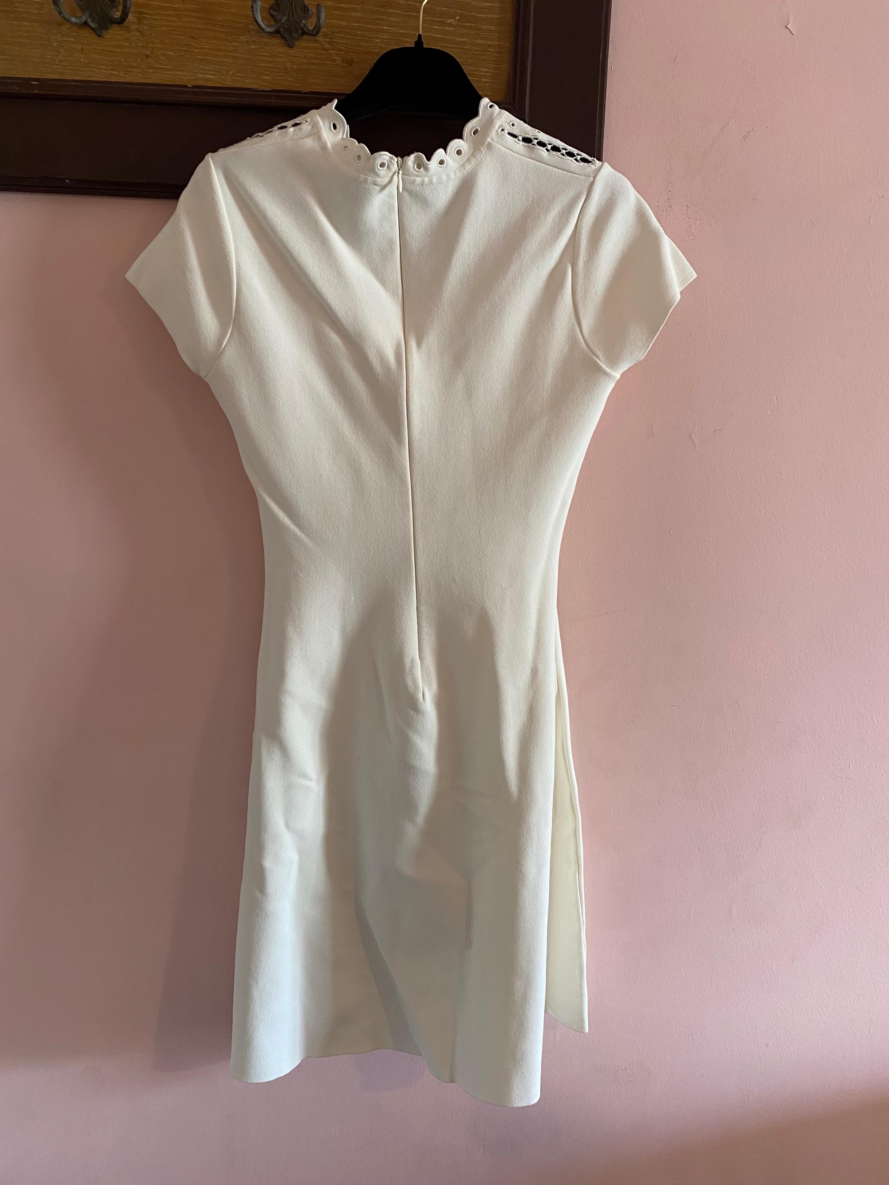 ivory eyelet cutout mini dress