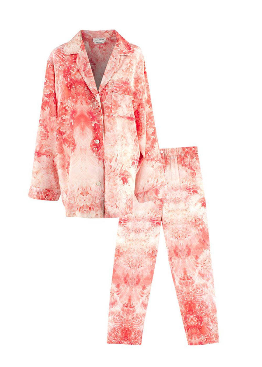 Alexander McQueen Coral Silk Pyjama Set