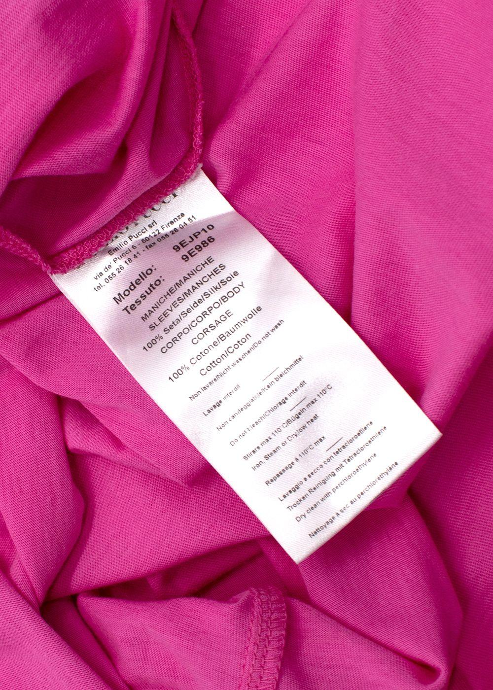 Emilio Pucci Pink Ruffled Sleeve T-Shirt