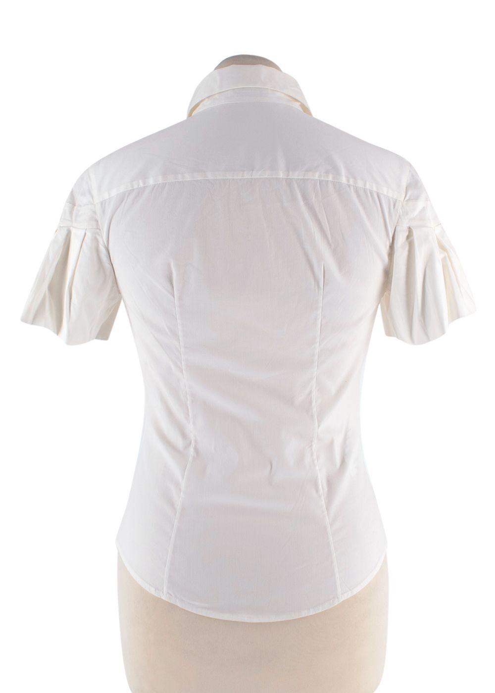 Prada Cream Short Sleeve Blouse