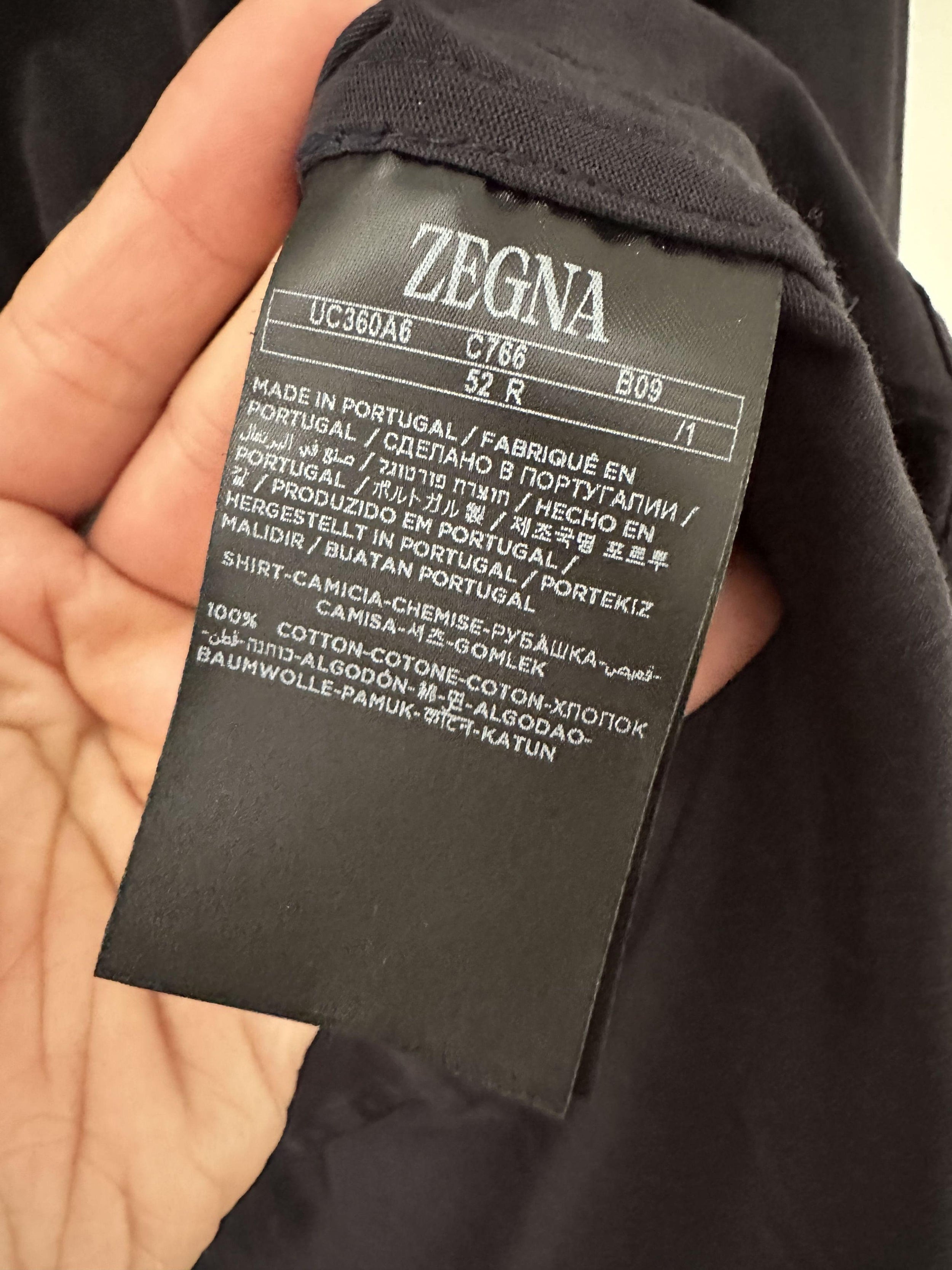 Zegna Dark Navy Cotton Shirt