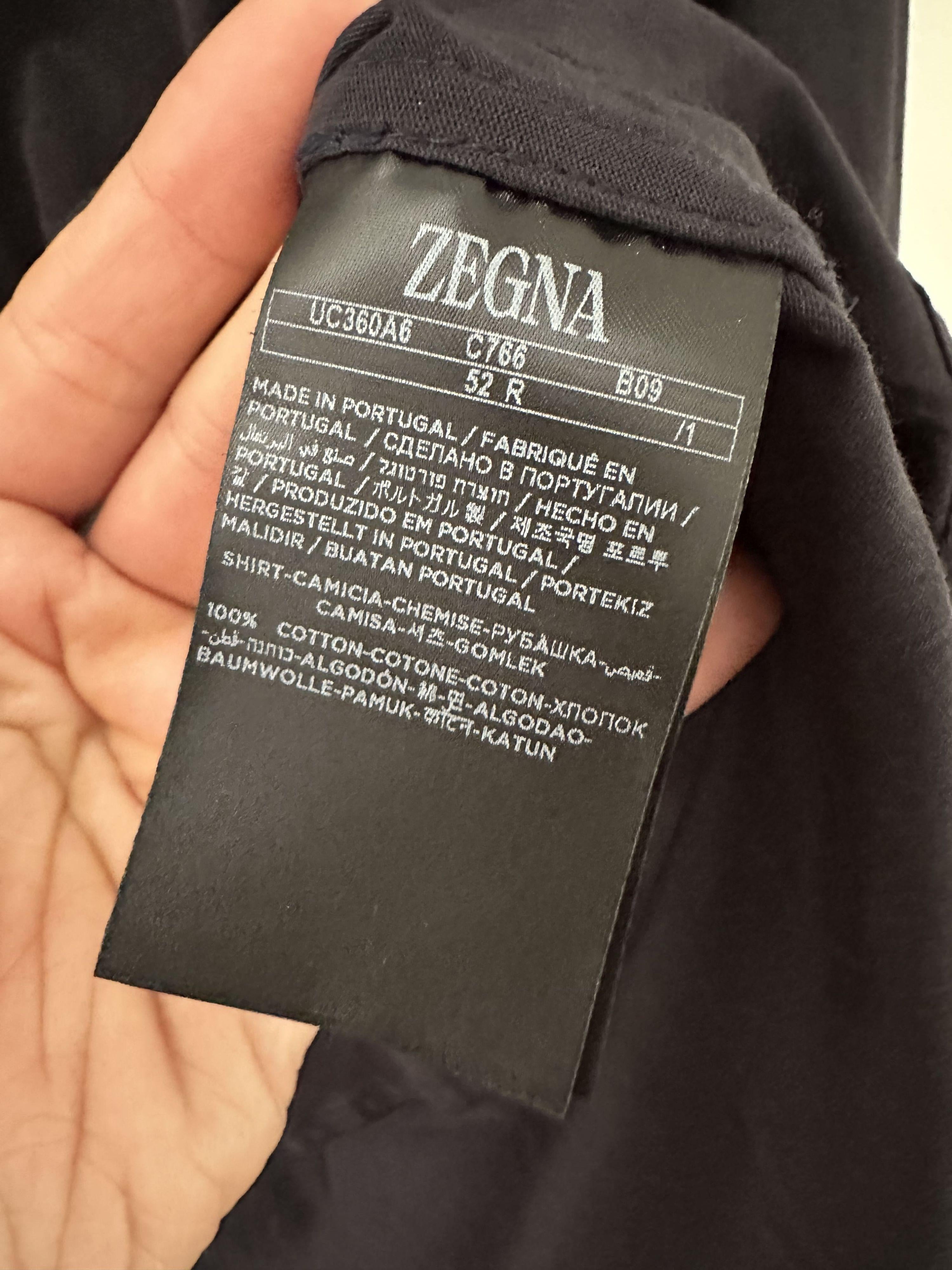 Zegna Dark Navy Cotton Shirt