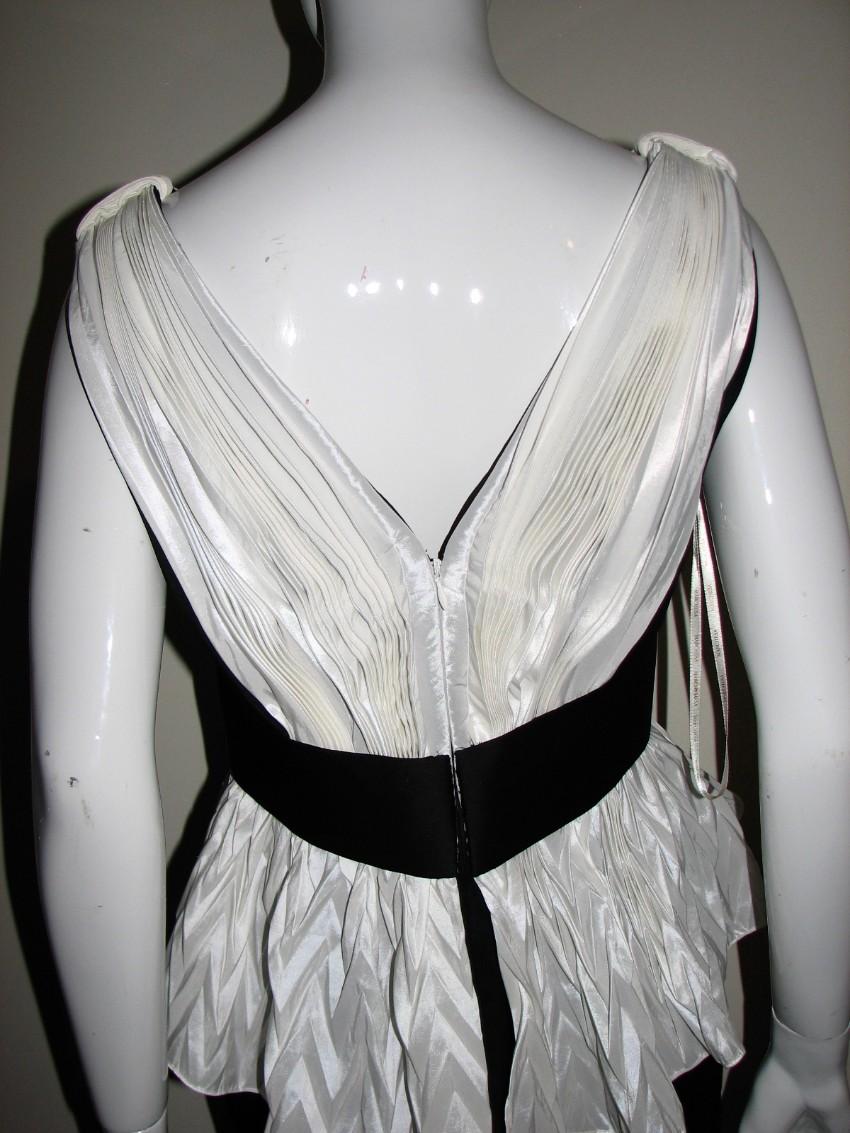 Marchesa Notte black and white peplum dress
