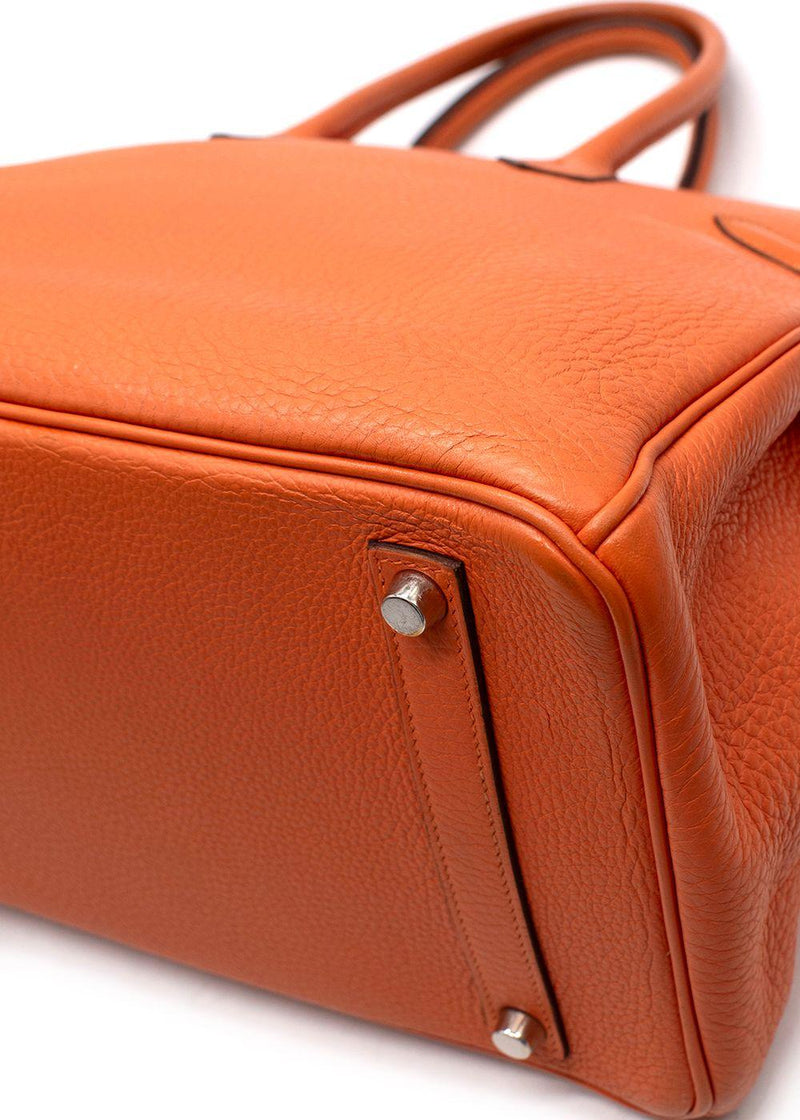 Hermes Birkin 35 in Orange H Taurillon Clemence Leather Palladium Hardware