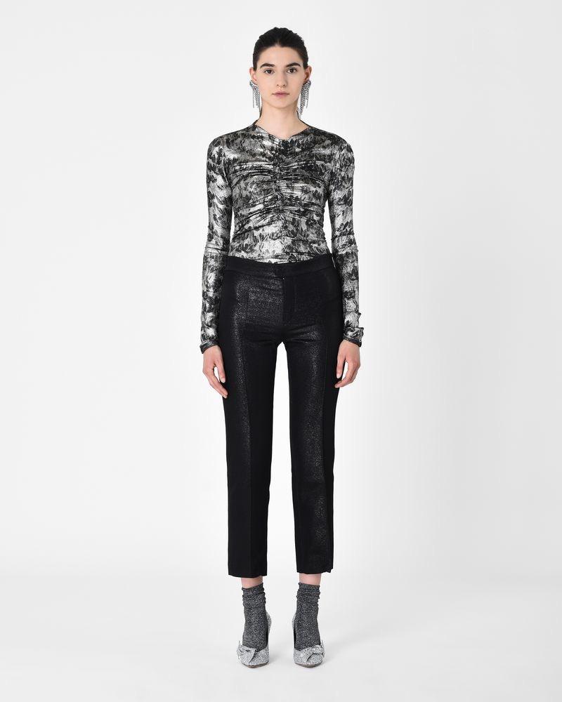 Isabel Marant Mateo metallic woven kick-flare pants
