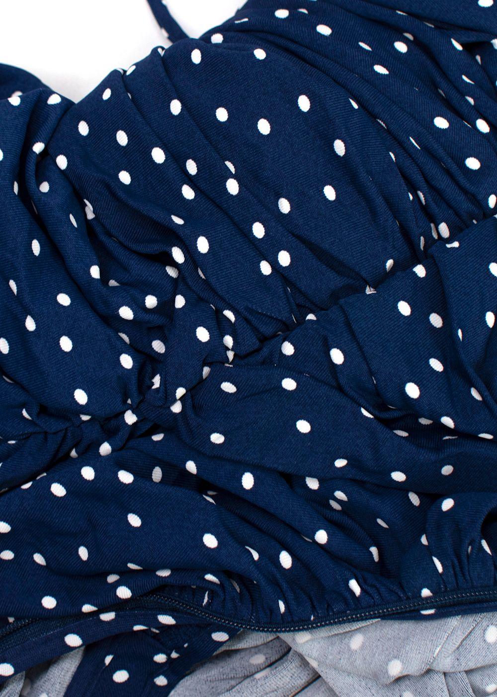 Magda Butrym Navy Polka Dot Halterneck Dress