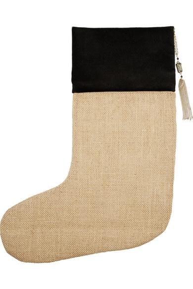 Rosantica Embellished velvet and jute stocking