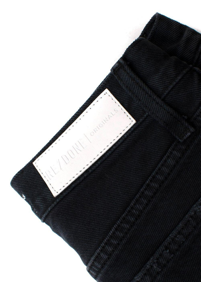Black Distressed Straight Leg Jeans
