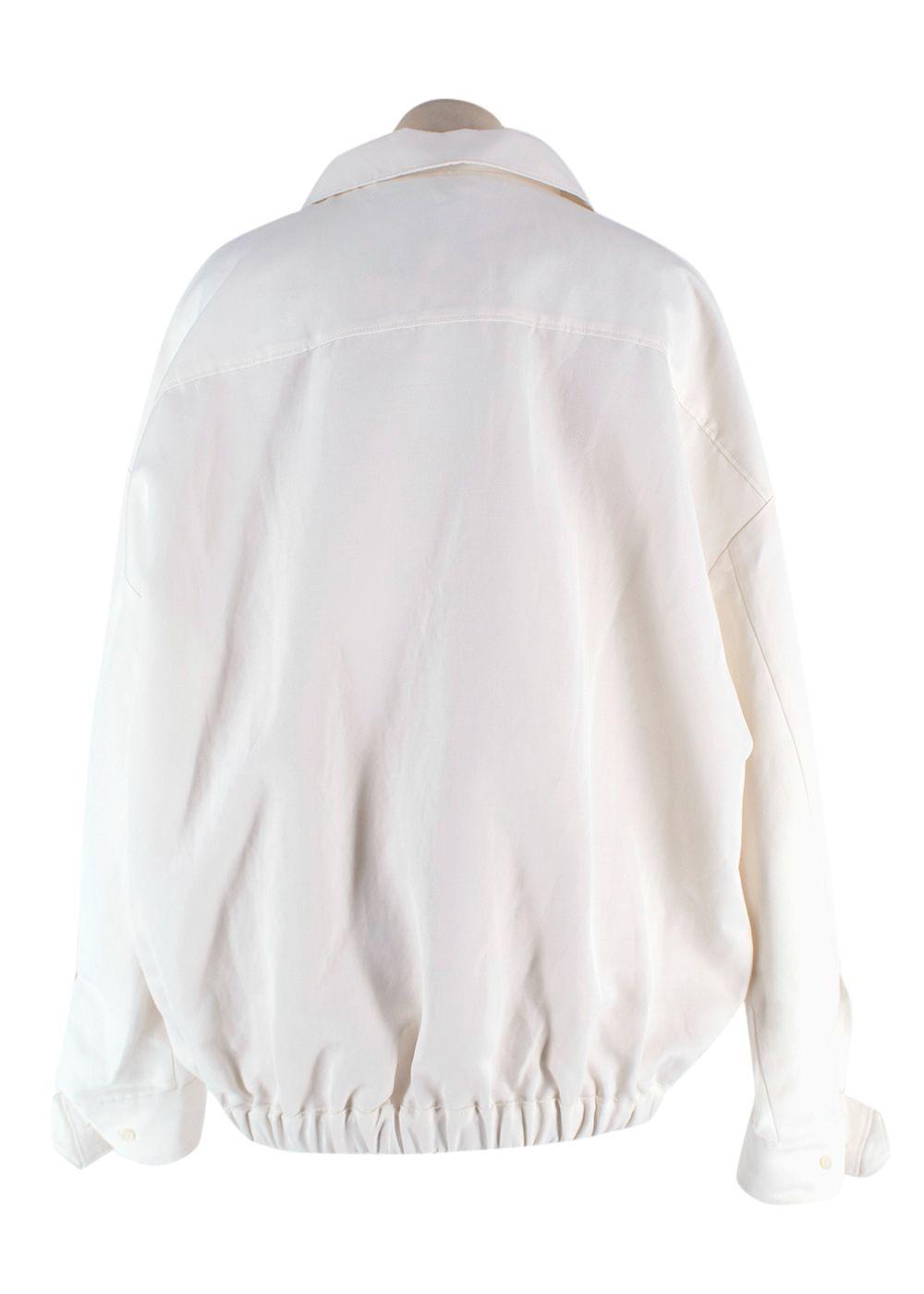 Toteme Off White Linen Blend Tracksuit Top