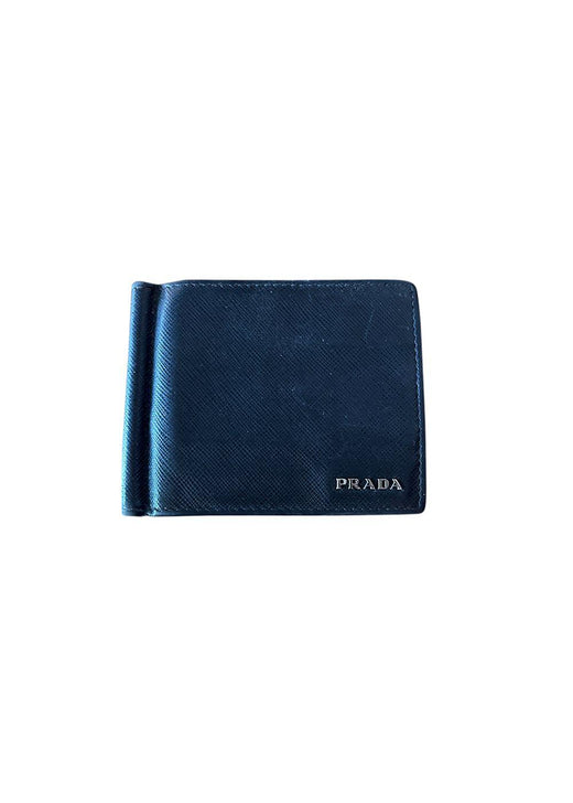 Black Saffiano leather compact wallet