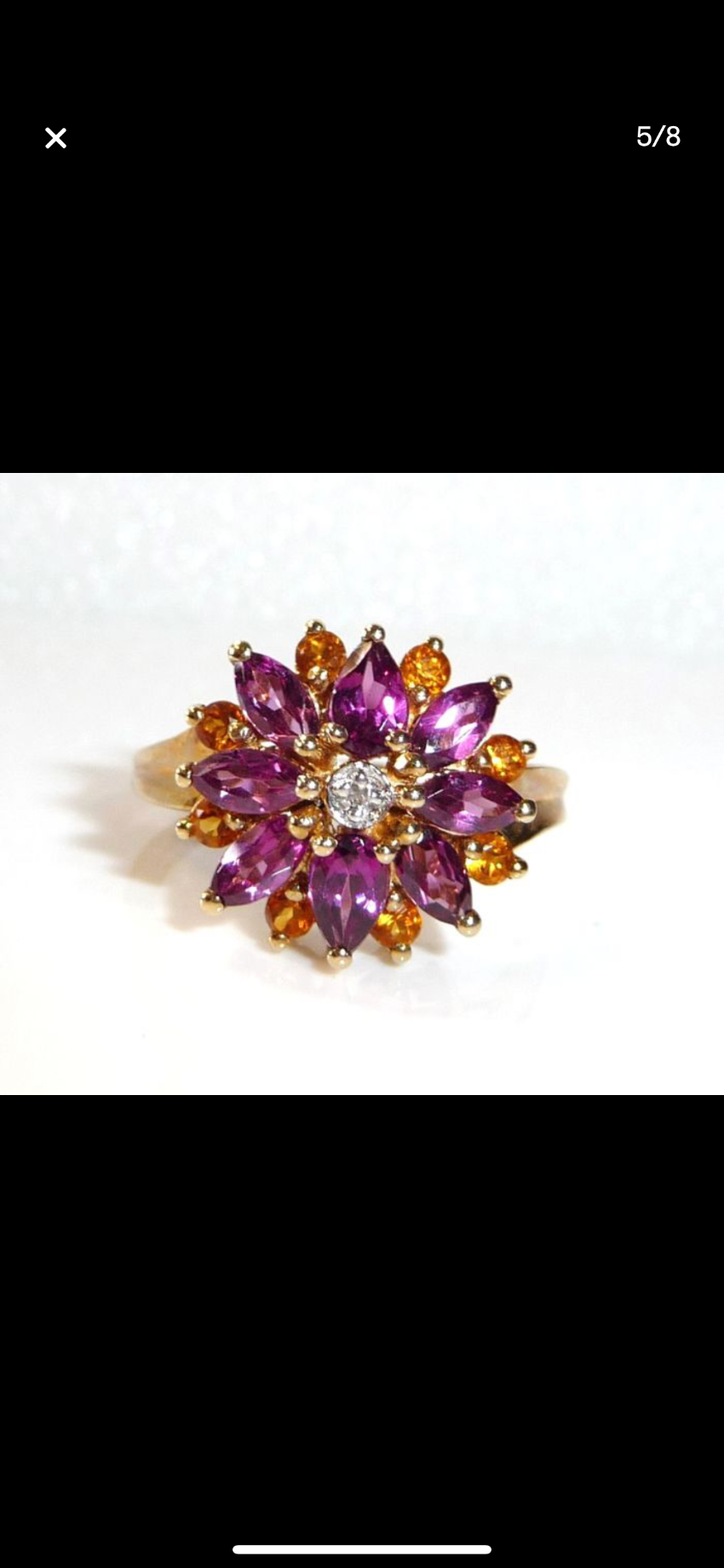 Bespoke Diamond, Amethyst & Citrine Gold Flower Ring