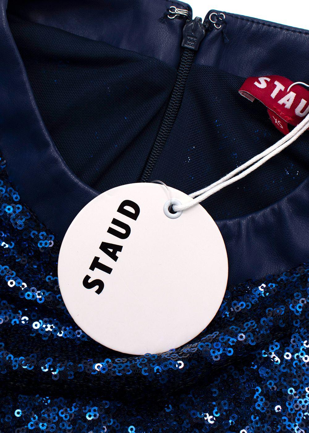 Staud Cobalt Sequin Long Sleeve Mini Dolce Dress