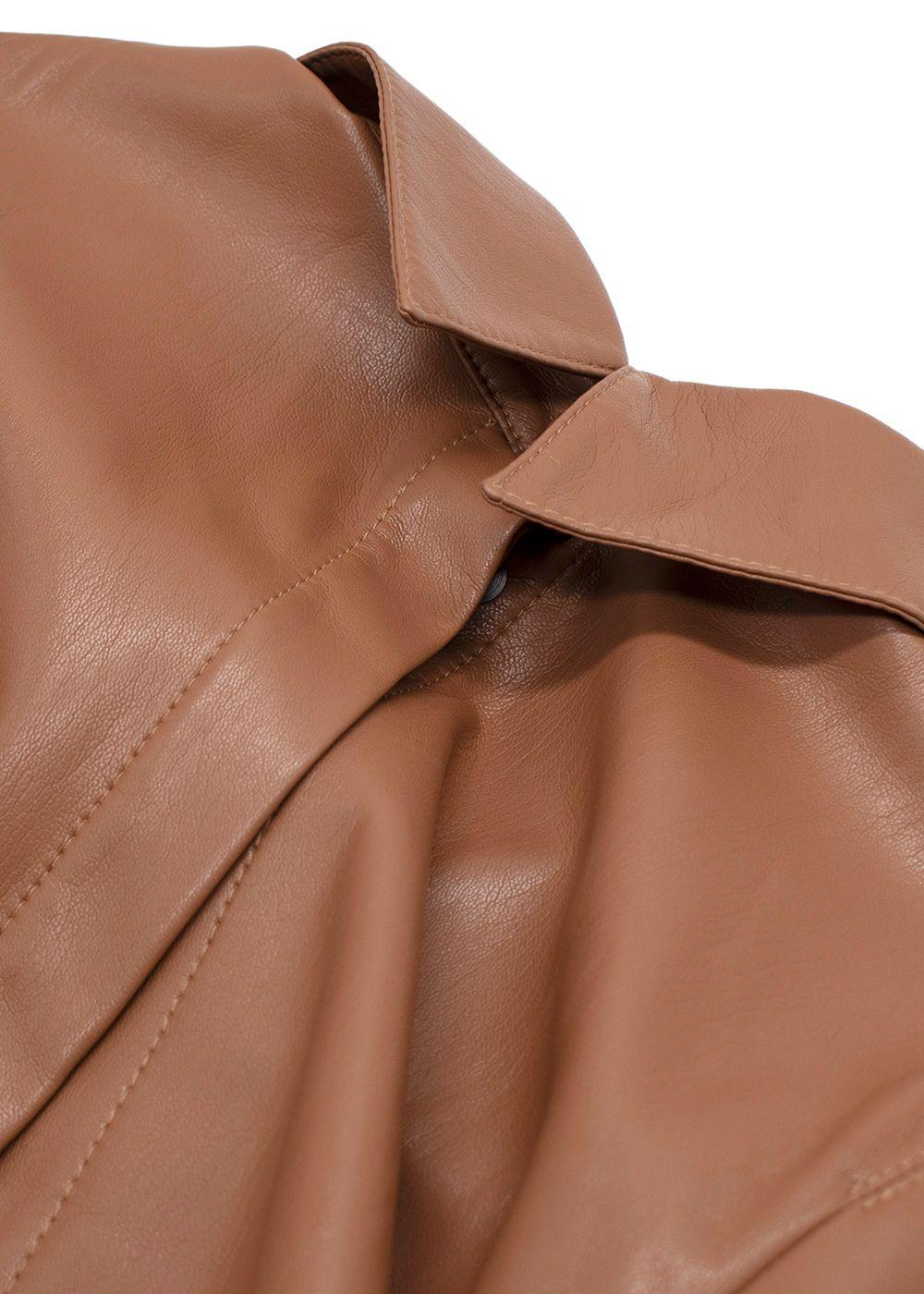 Nanushka Milk Chocolate Brown Faux Leather Shirt/Jacket