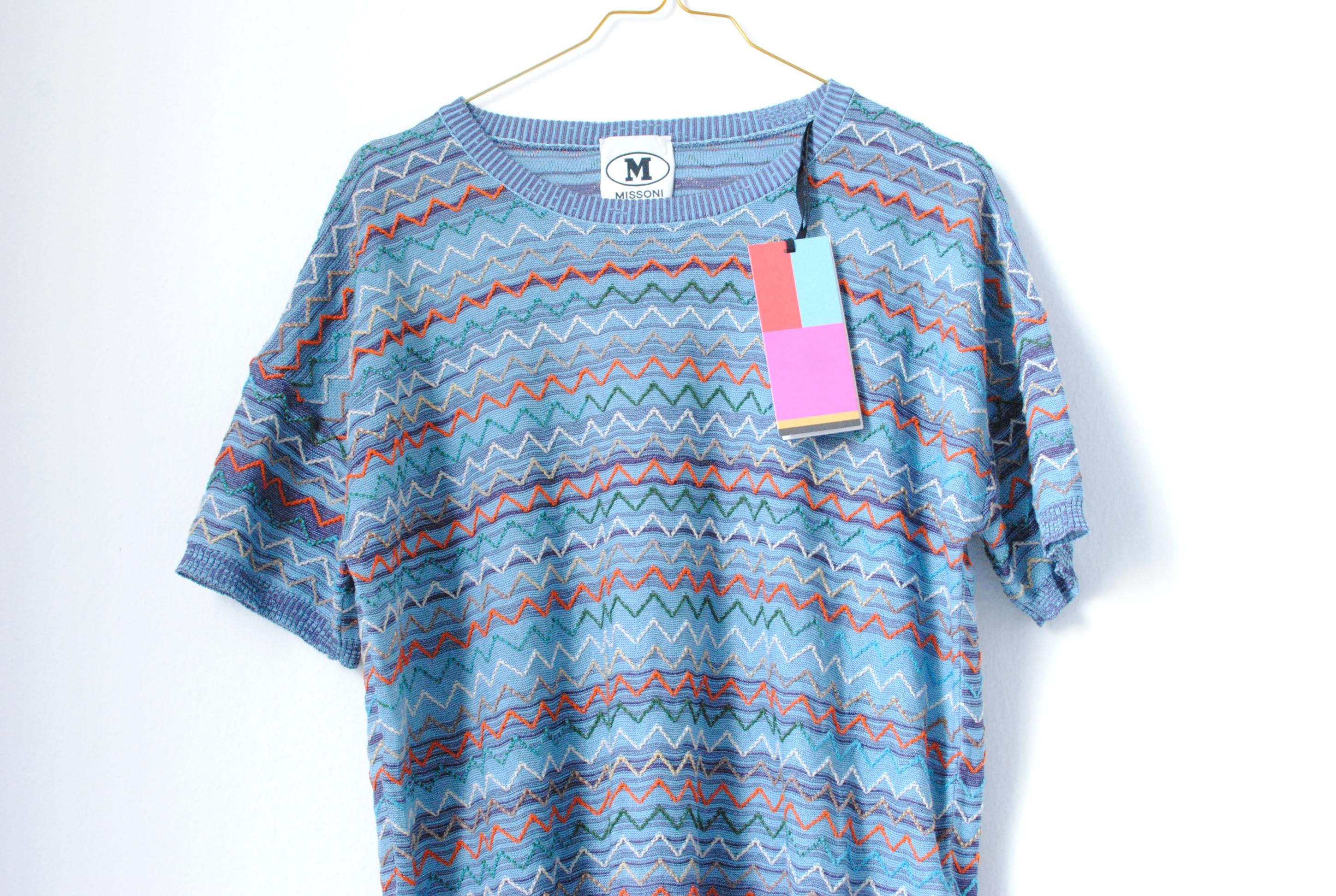 Missoni Blue ZigZag Top