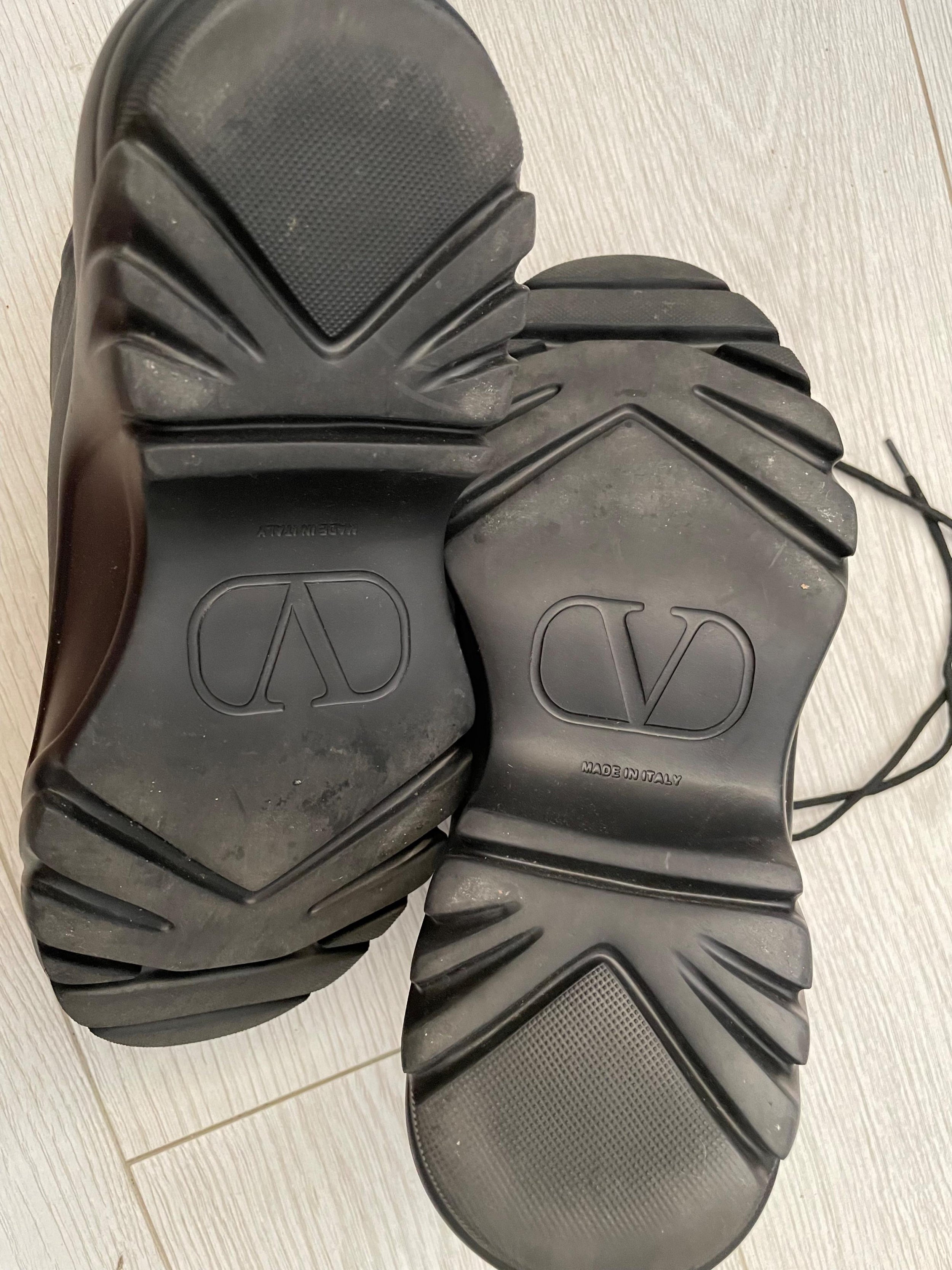 Valentino Black Leather Platform Trainers