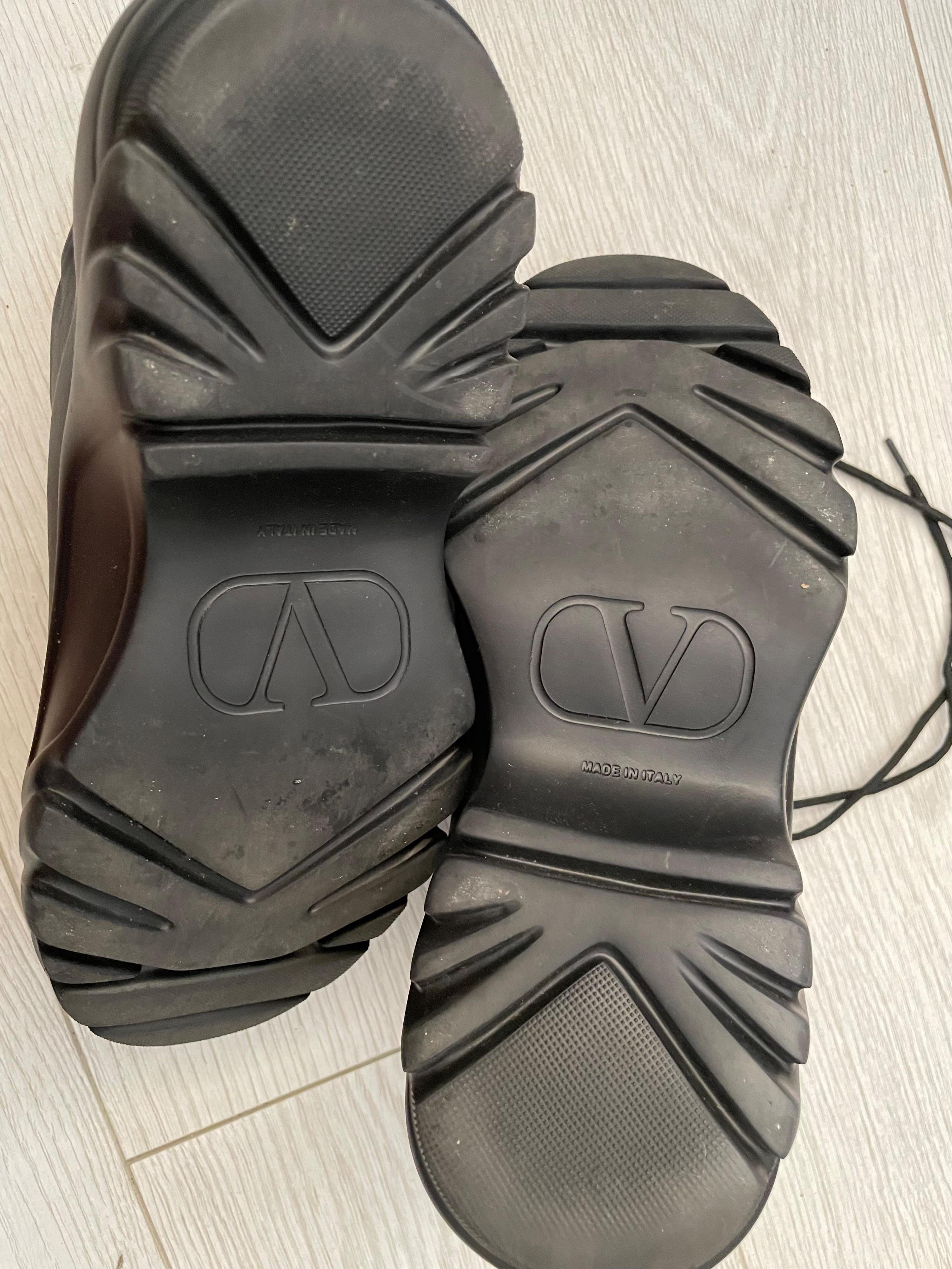 Valentino Black Leather Platform Trainers