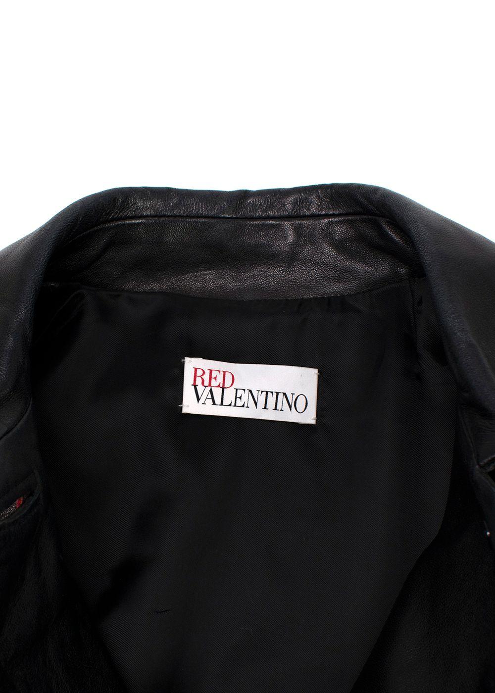 Red Valentino Black Embroidered Leather Jacket