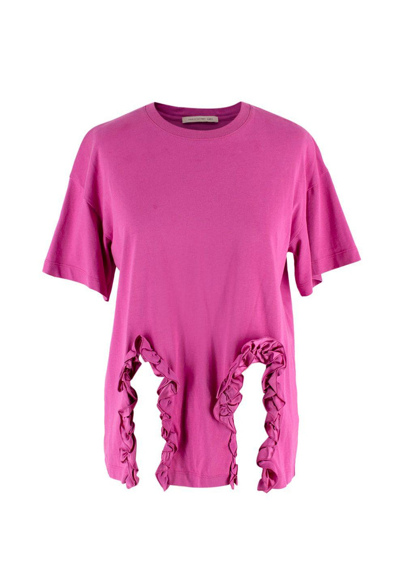 Christopher Kane Pink Ruffle Trim T-Shirt