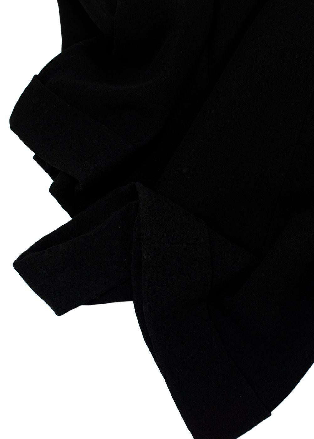 Racil Black High Rise Double Button Wide Leg Trousers
