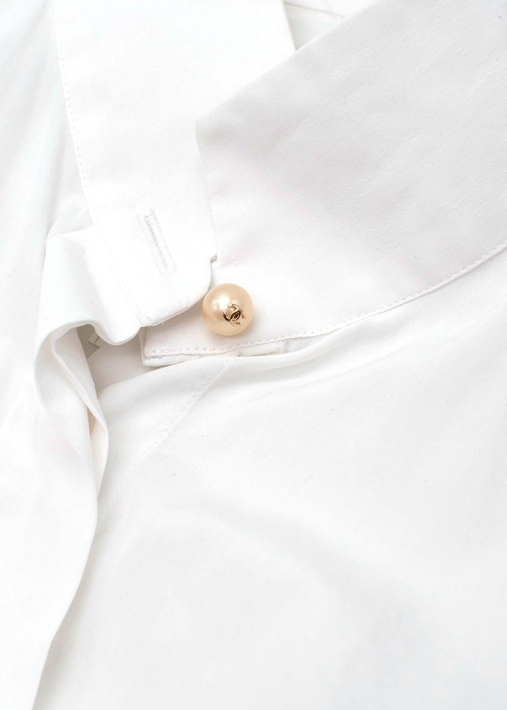 Vintage High Neck Button Up Cotton Shirt