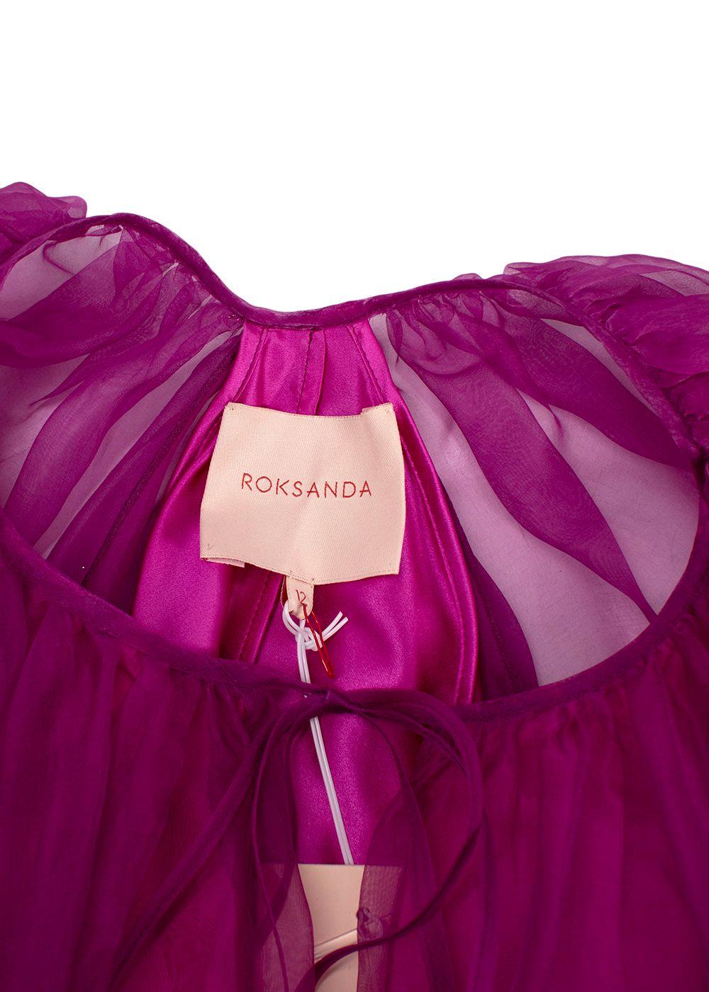 Roksanda Purple Silk Tulle Floral Applique Dress