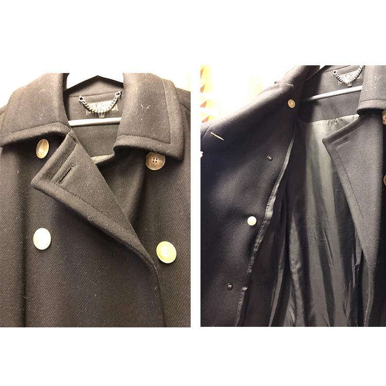 Jaegar Black Wool Double Breasted Coat