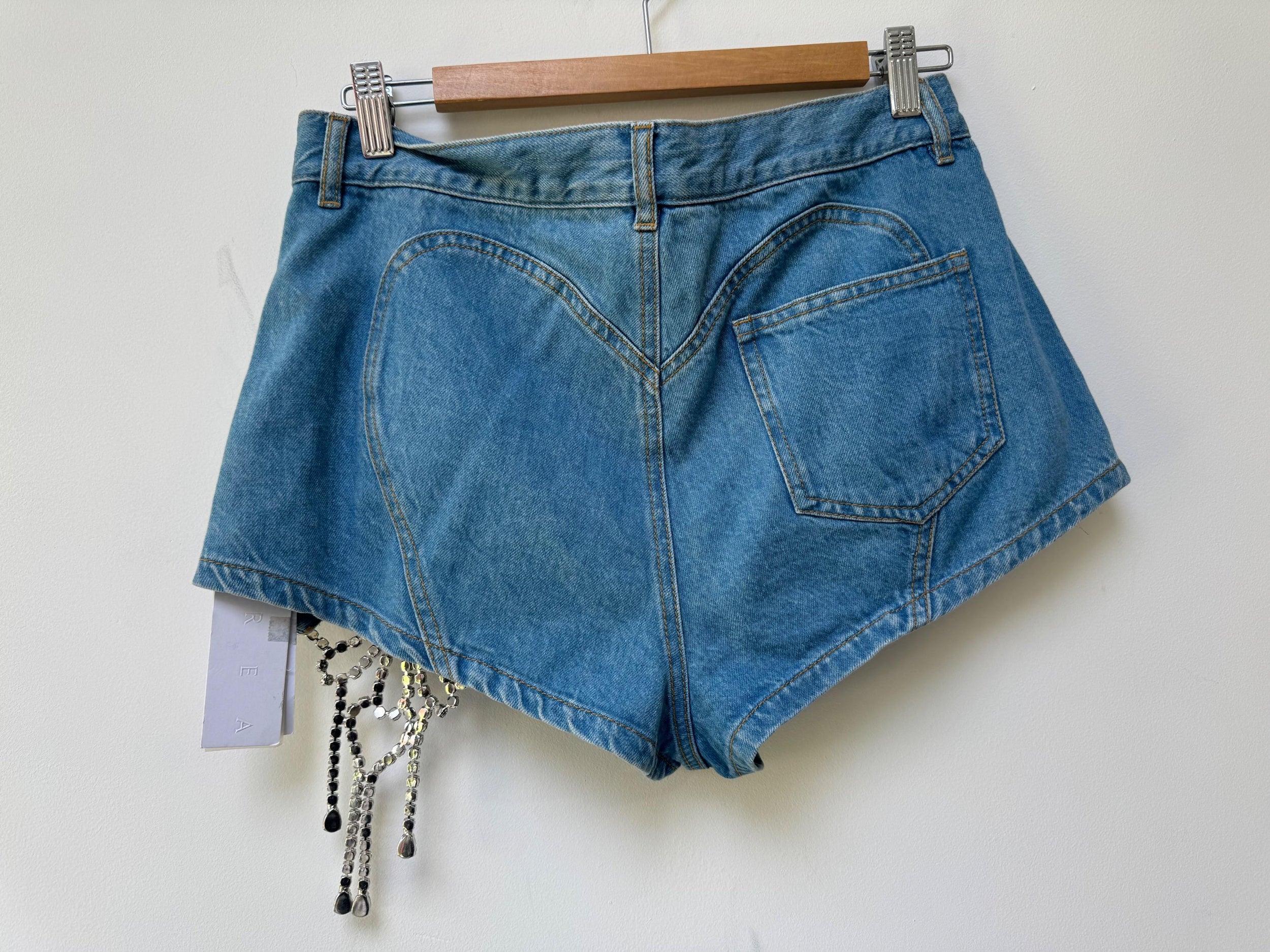 Crystal Embellshed Denim Festival Shorts