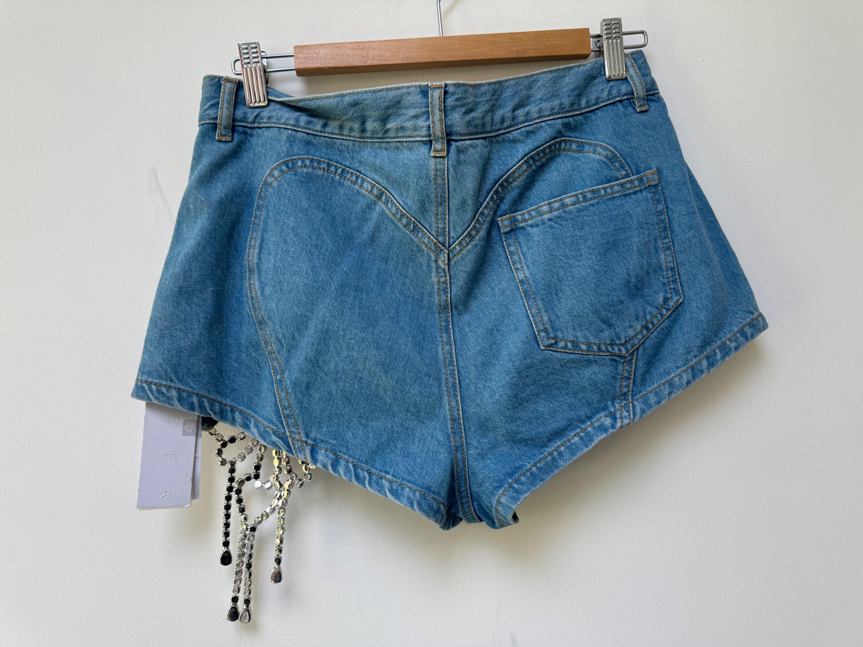 Crystal Embellshed Denim Festival Shorts