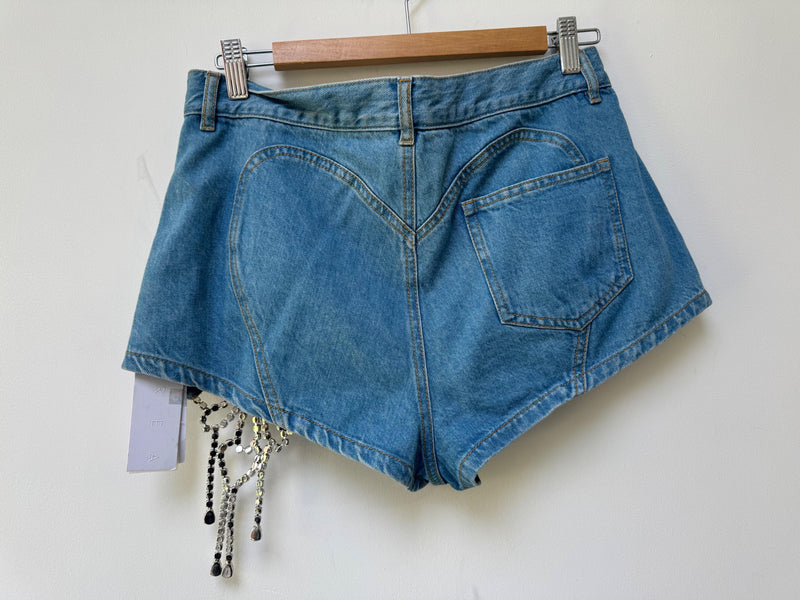 Crystal Embellshed Denim Festival Shorts