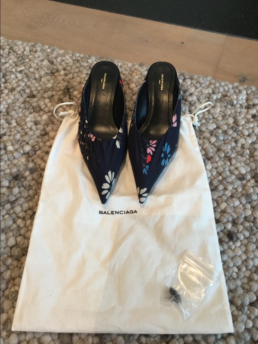 Balenciaga Floral Print Knife Mules