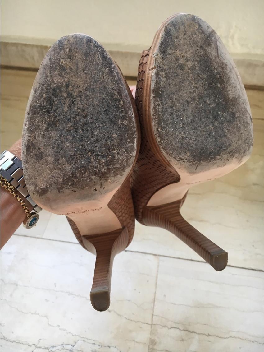 Jimmy Choo Brown Embossed Platform Pumps