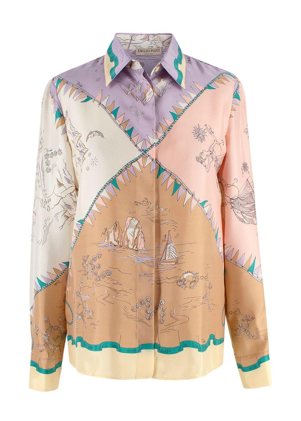 Pastel Printed Silk Blouse