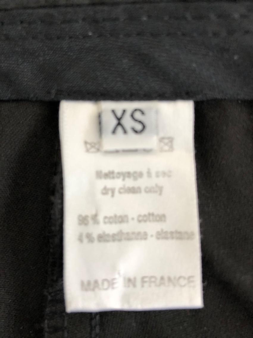 Joseph black cotton blend trousers with silver piping trim