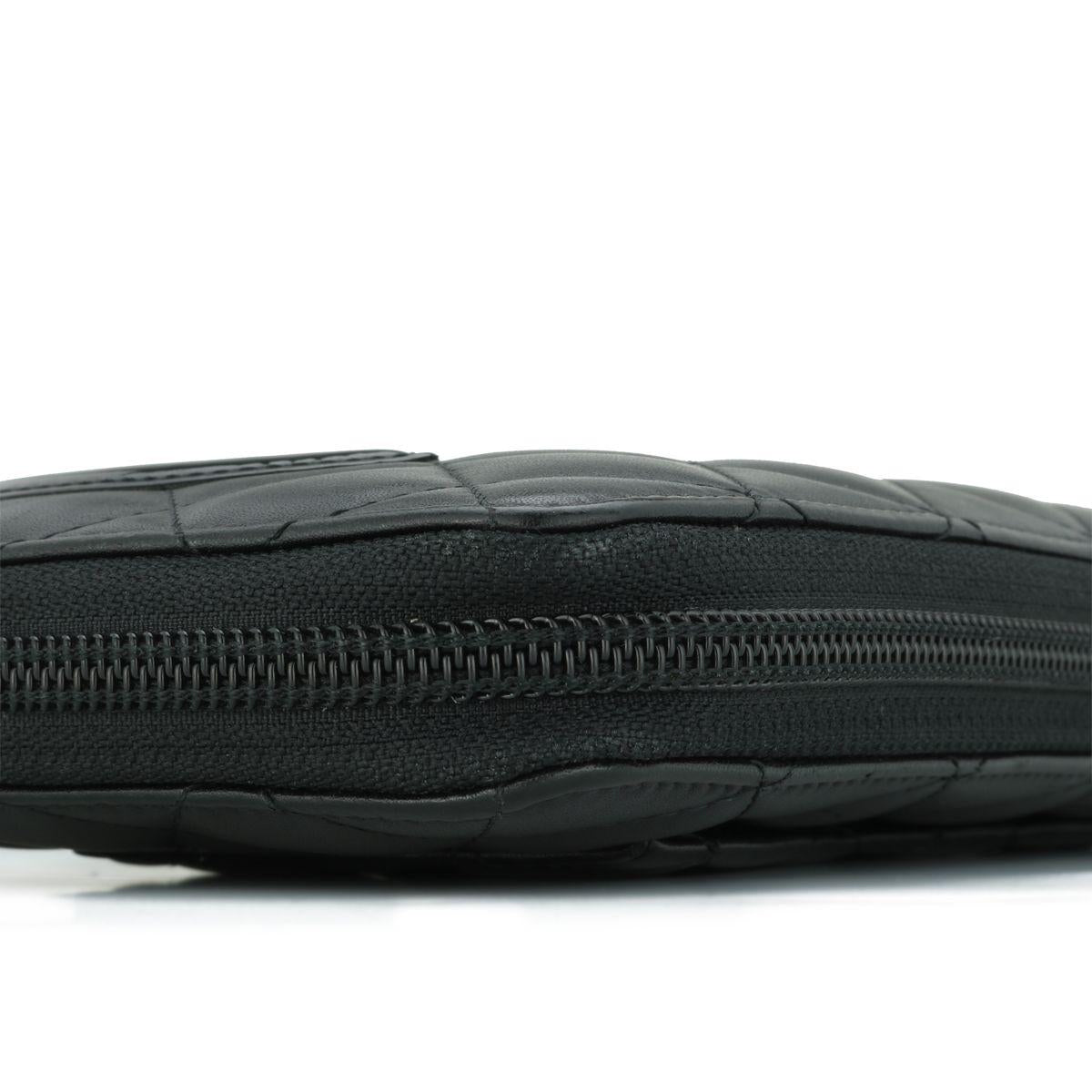 Chanel Black Cambon Zip-around Wallet