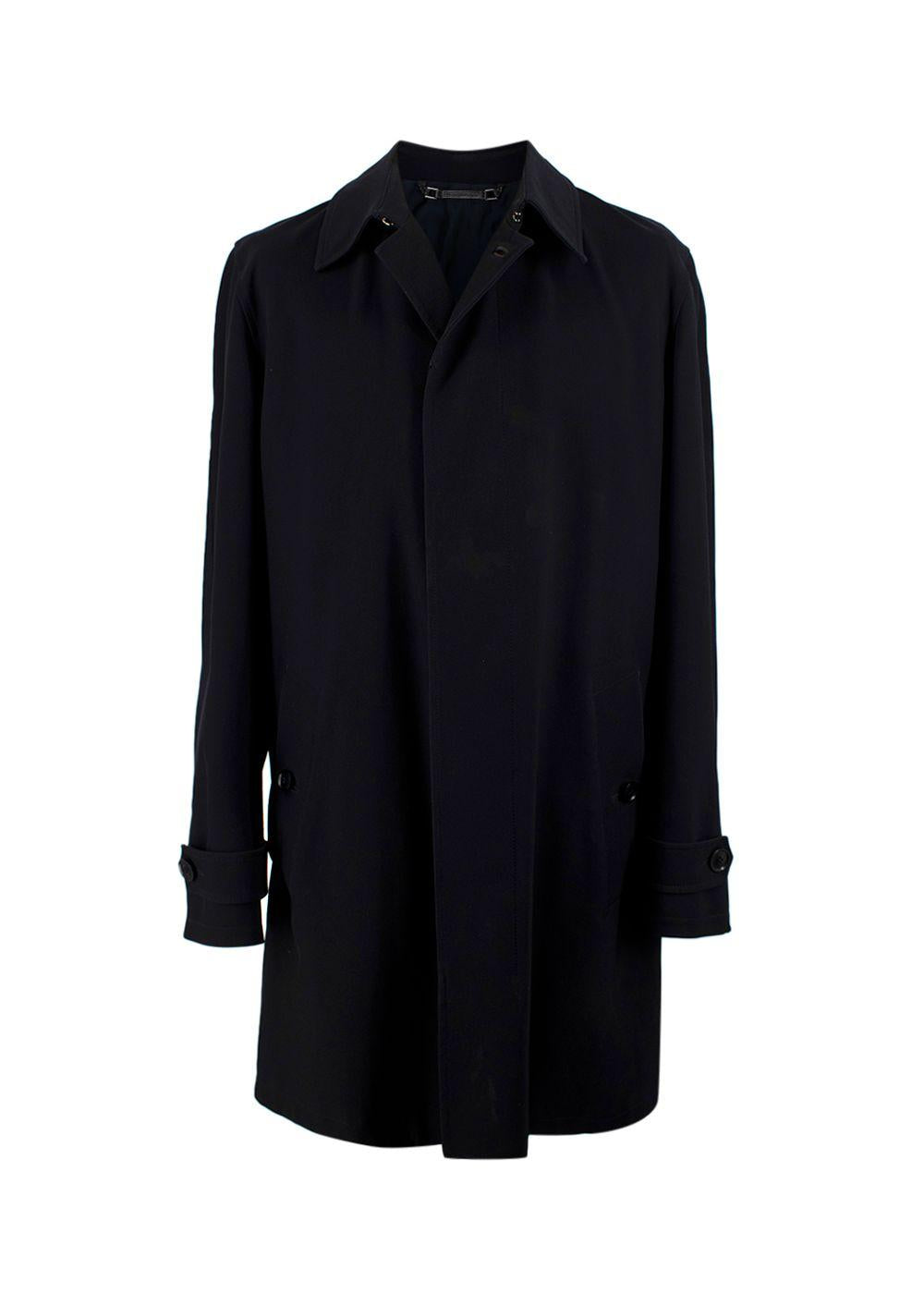 Ermenegildo Zegna Navy Longline Wool Coat