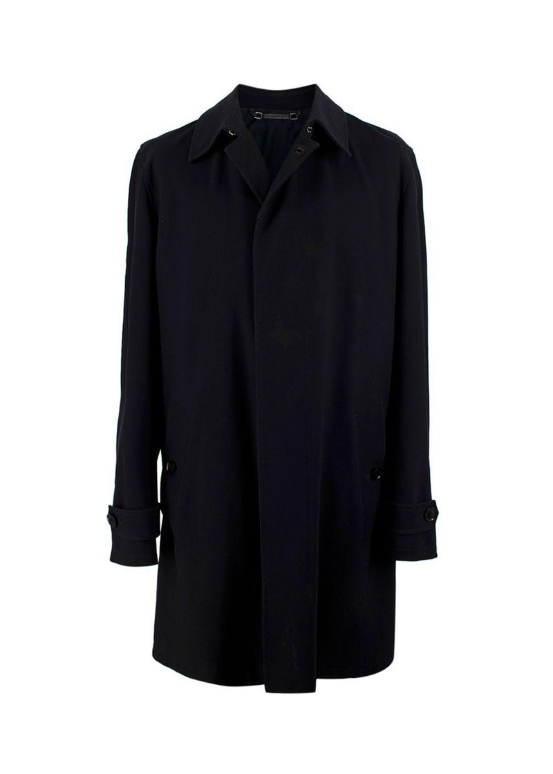 Ermenegildo Zegna Navy Longline Wool Coat