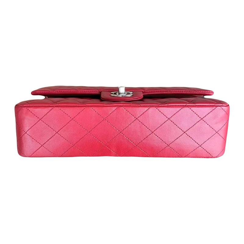 Red Quilted Lambskin Medium Classic Double Flap Bag