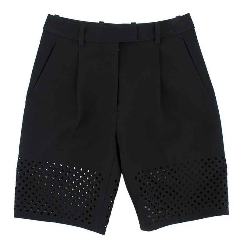 3.1 Phillip Lim Black Lasercut Bermuda Shorts