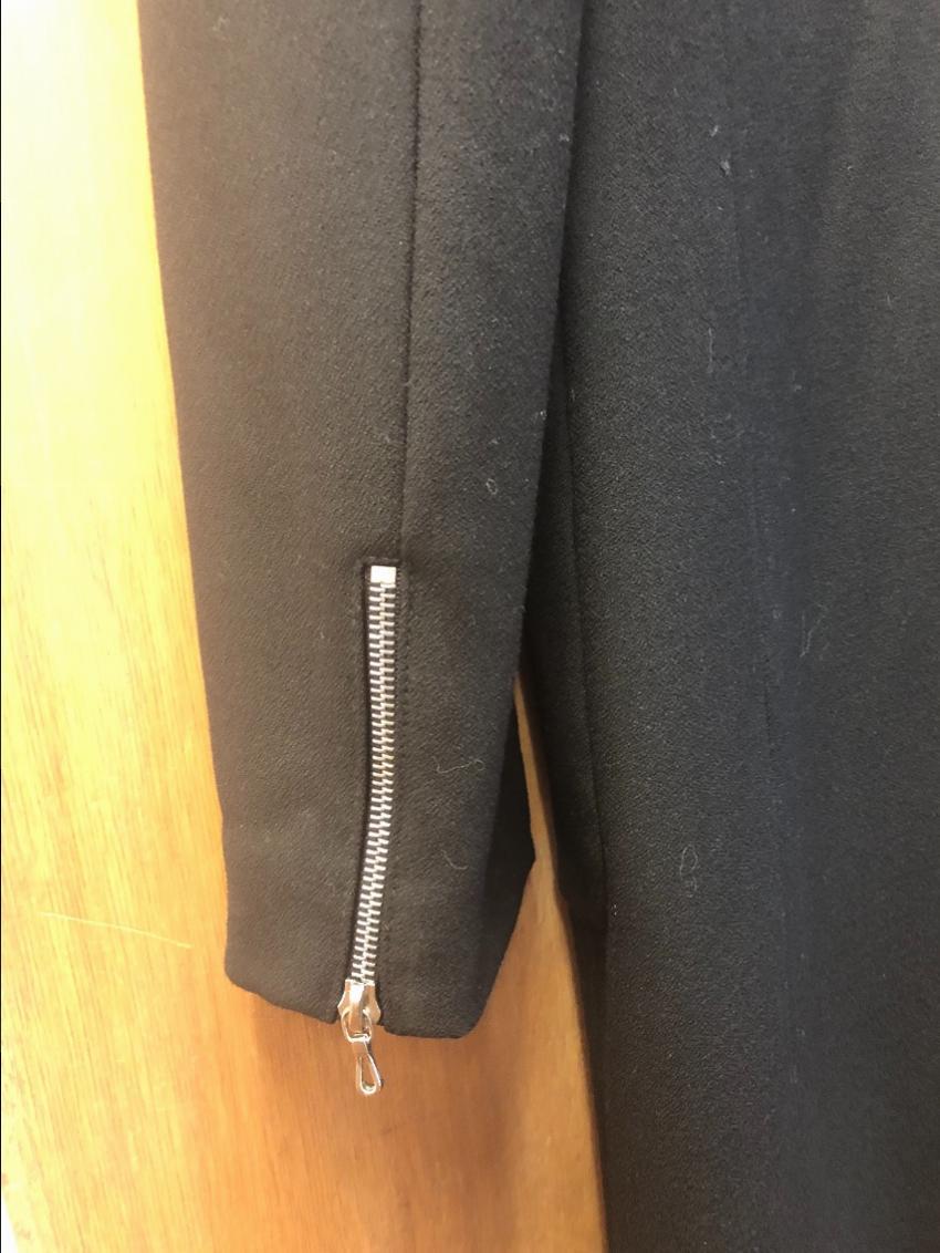 Armani Jeans Single Breasted Black Zip Detail Coat