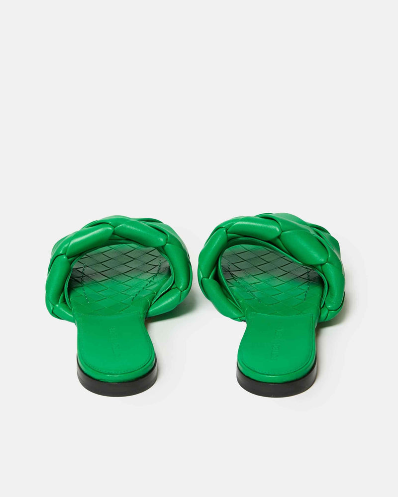 Bottega Veneta Green Leather Slides