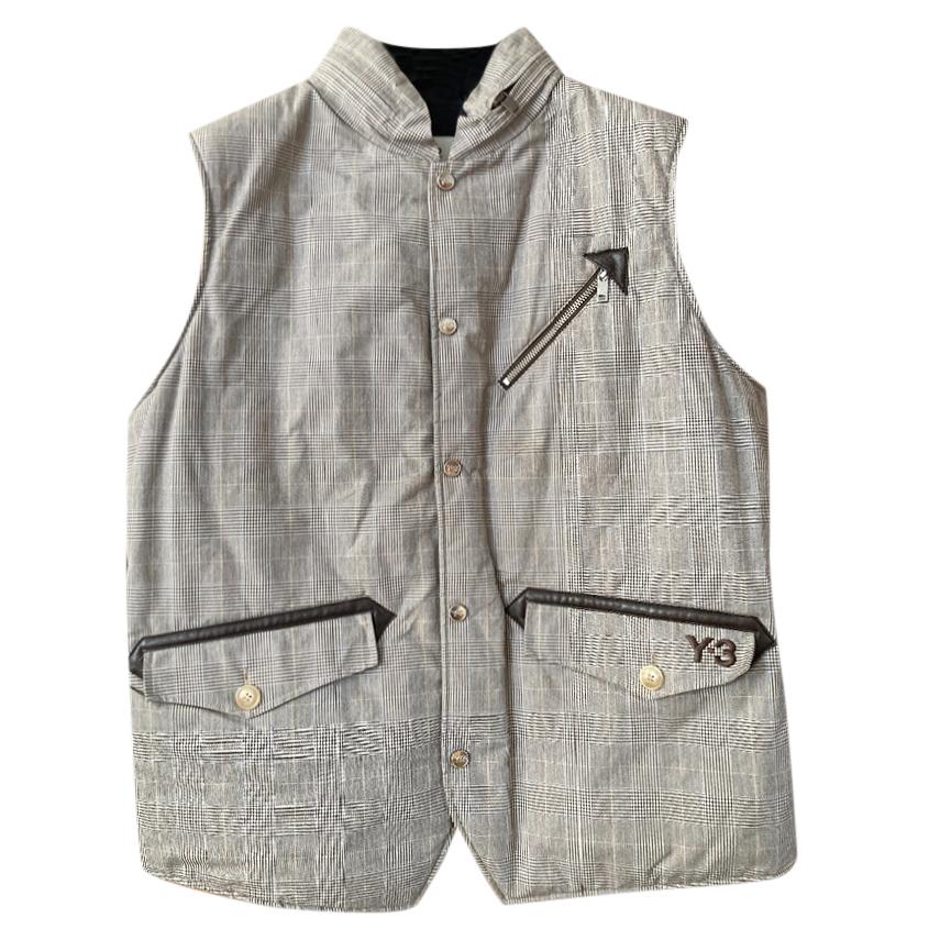 Y3 Yohji Yamamoto Prince of Wales Check Sleeveless Jacket