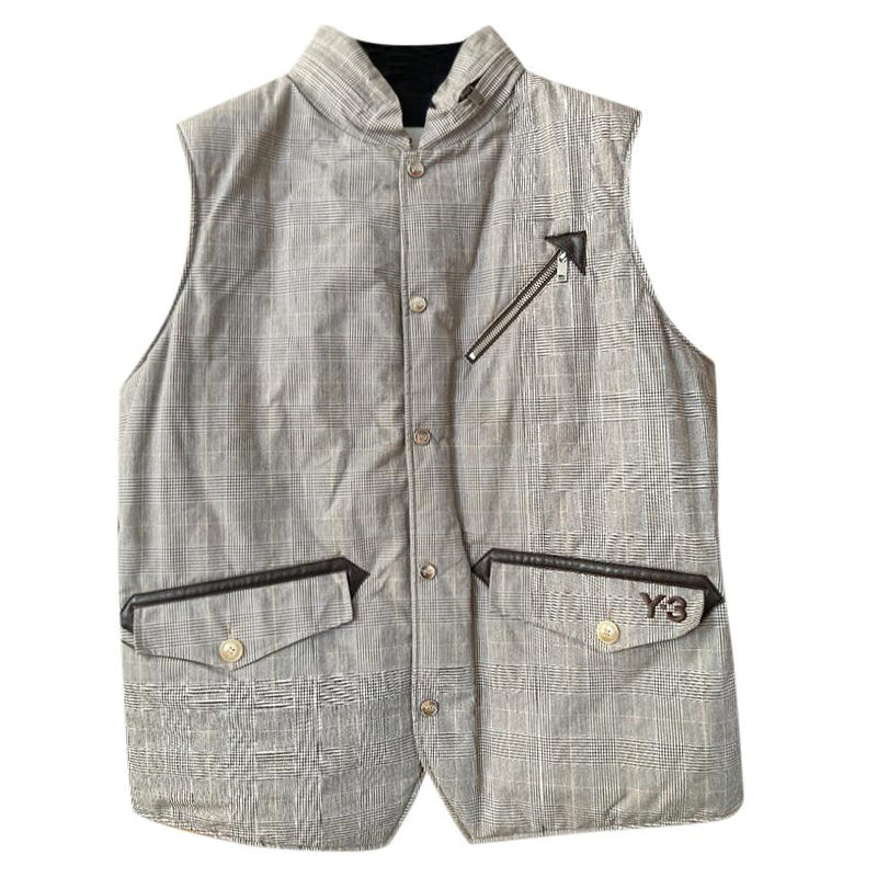 Y3 Yohji Yamamoto Prince of Wales Check Sleeveless Jacket