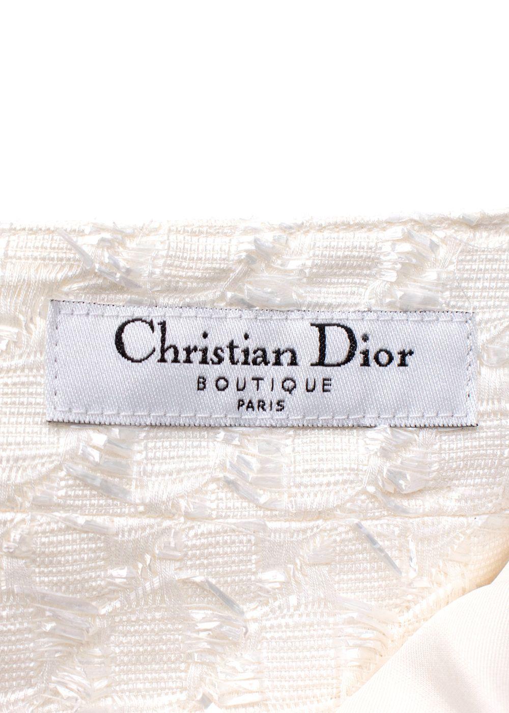 Dior White Pleated A Line Mini Skirt